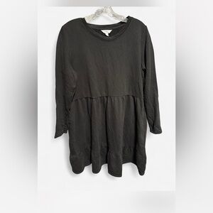 Time and Tru Black long sleeve tiered with ruffle hem dress